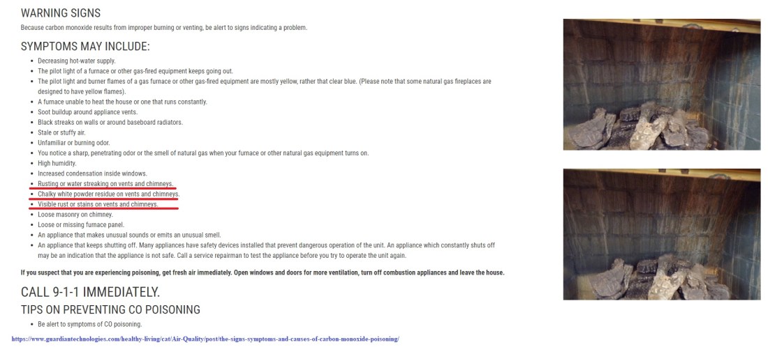 Chalky white powder residue