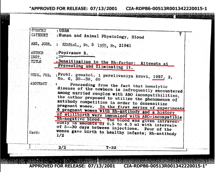CIA FOIA Rh-factor